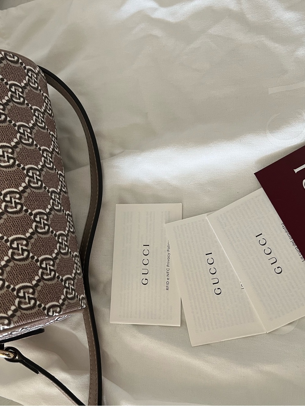 NEW GUCCI GG SHADOW CYLINDRICAL SHOULDER/CROSSBODY BAG MINI, COATED CANVAS,$1900 - Picture 8 of 8